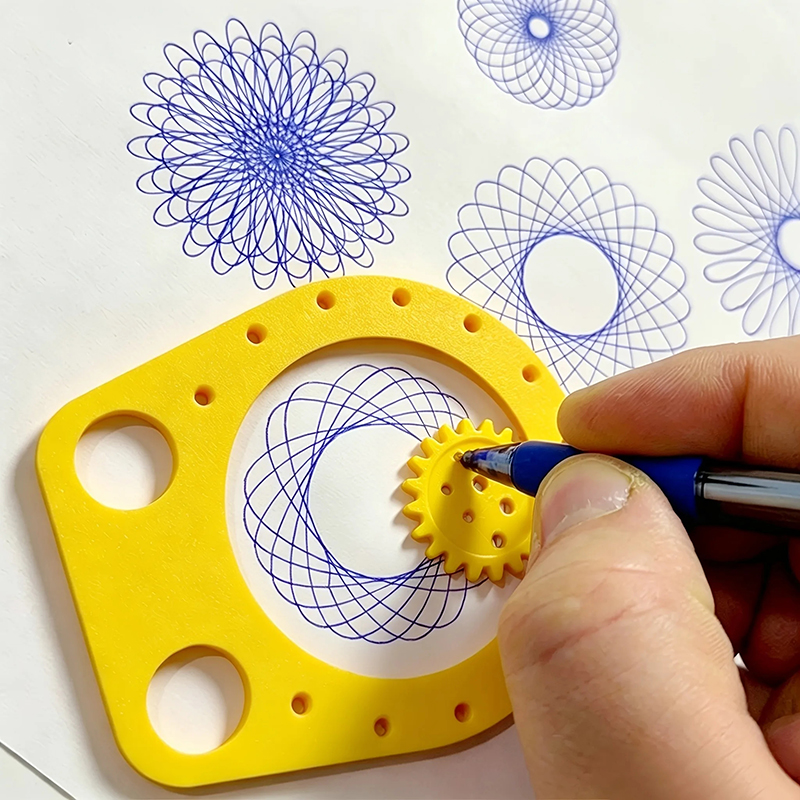 Kids Education Template - Geometrie-Spirograph-Zeichenschablonen-Set Malvorlage Kunsthandwerk Kreatives Lernspielzeug für