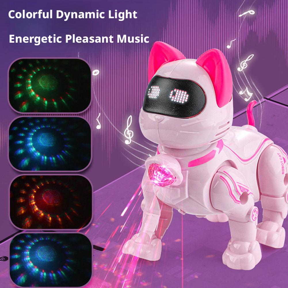 Coding Robot Toy - Intelligentes Roboter-Katzenspielzeug Programmierbar Sprachgesteuert Stunt-Katze Lehrreiches
