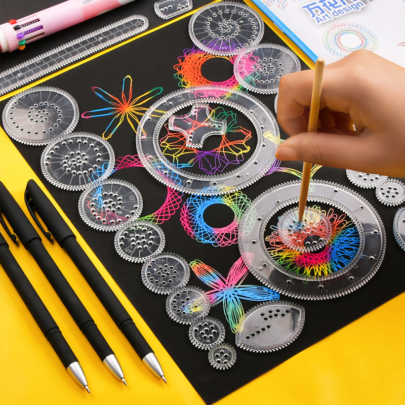 Kids Education Template - Pädagogisches magisches Blumenlineal – Formwechselnde Zeichen-