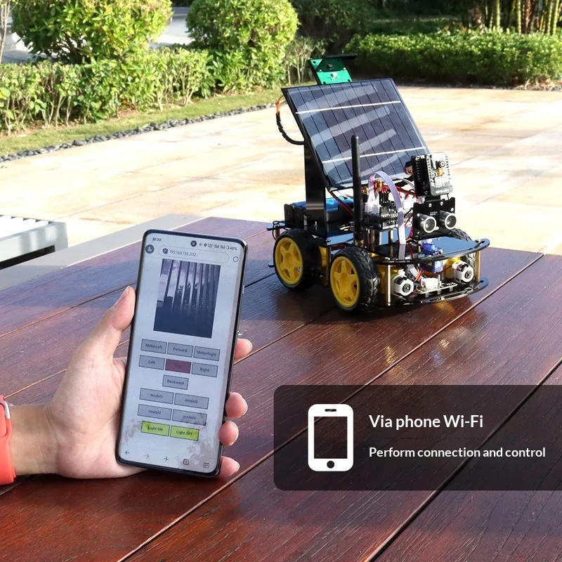 Coding Robot Toy - Solarbetriebenes ESP32 CAM Programmierbares Roboter-Auto mit