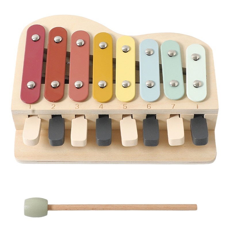 Kids Education Learn Tv - Montessori-Klavierspielzeug aus Holz, Farbtasten, frühes Lernen,