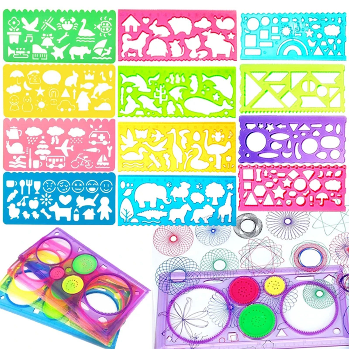 Kids Education Template - Geometrie Spirograph Zeichnung Schablone Set Malerei