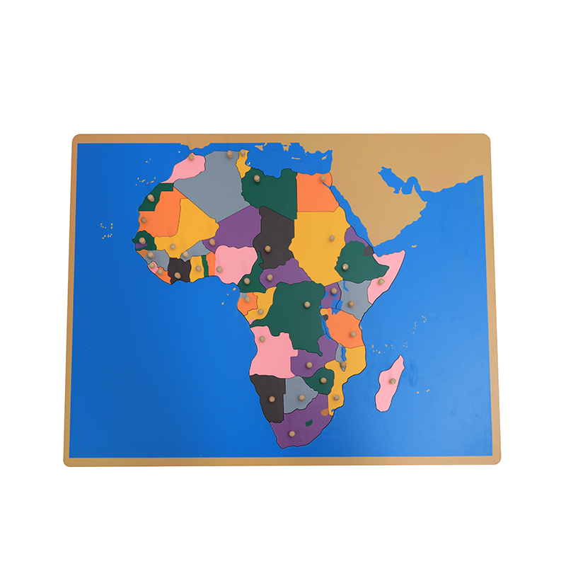 Kids Education Tools - Holz-Kartenpuzzle von Afrika, Montessori, frühes Lernen,