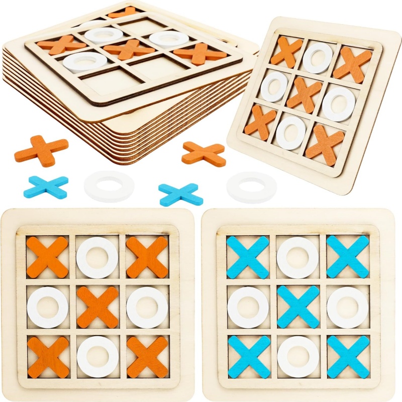 Kids Education Template - Holz Tic Tac Toe Spiele Puzzle