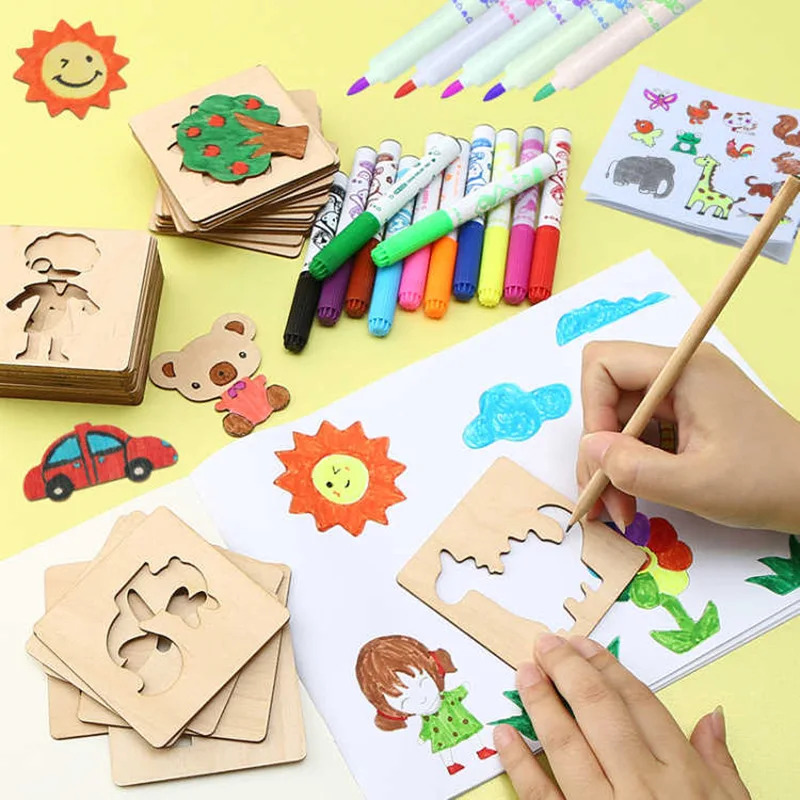 Kids Education Template - Kinder Zeichnung Spielzeug Montessori DIY Malerei