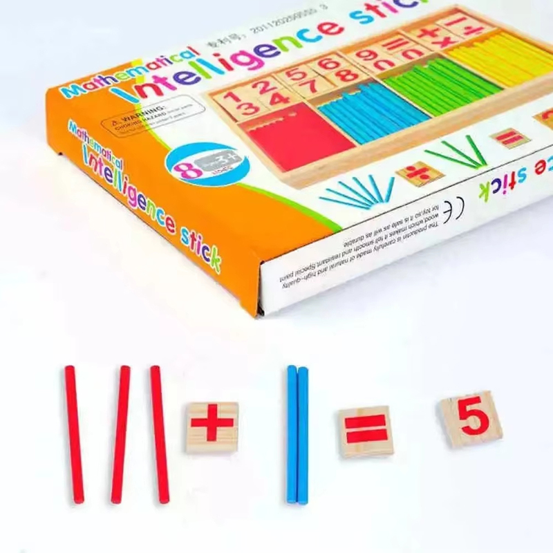 Kids Education Number - Holz-Zählstäbchen Mathe-Spielzeug, Frühes Lernset mit Zahlen