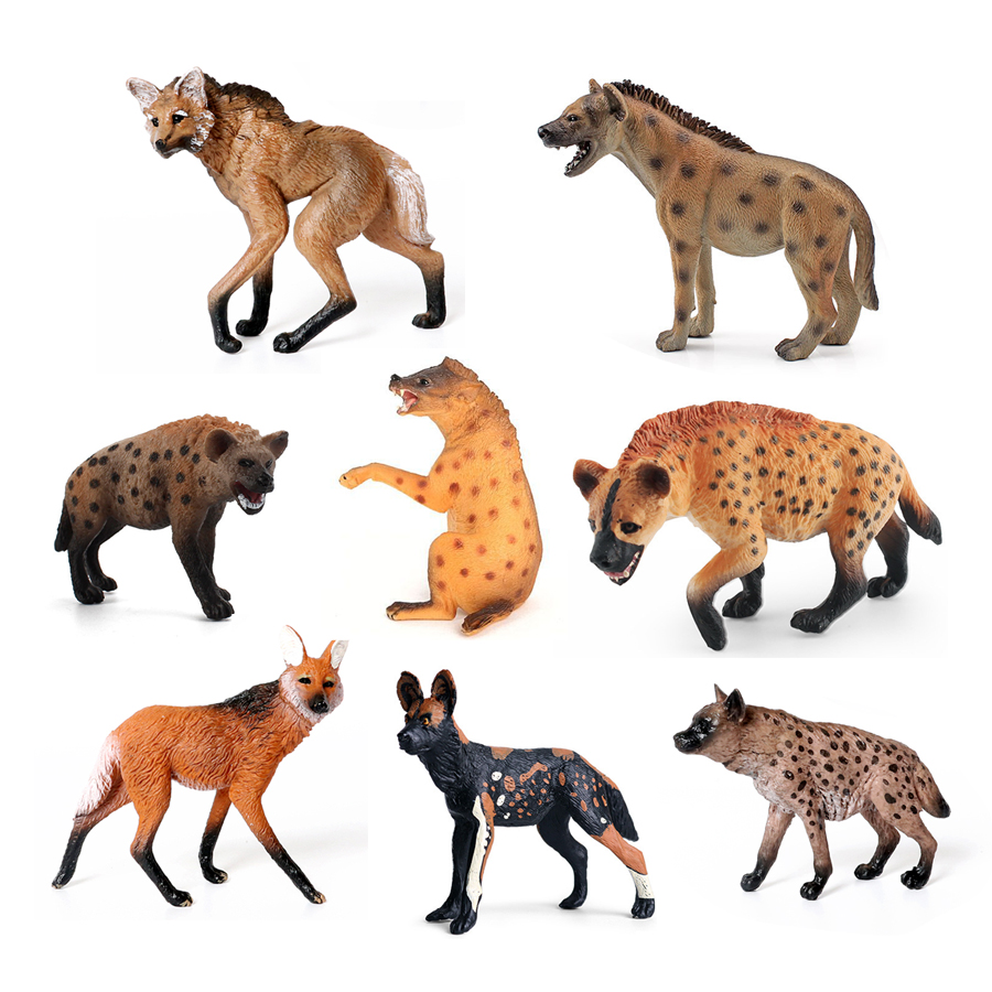 Kids Education Product - Realistische Wildtier-Hyäne aus Kunststoff, verwöhnt, Wolf,