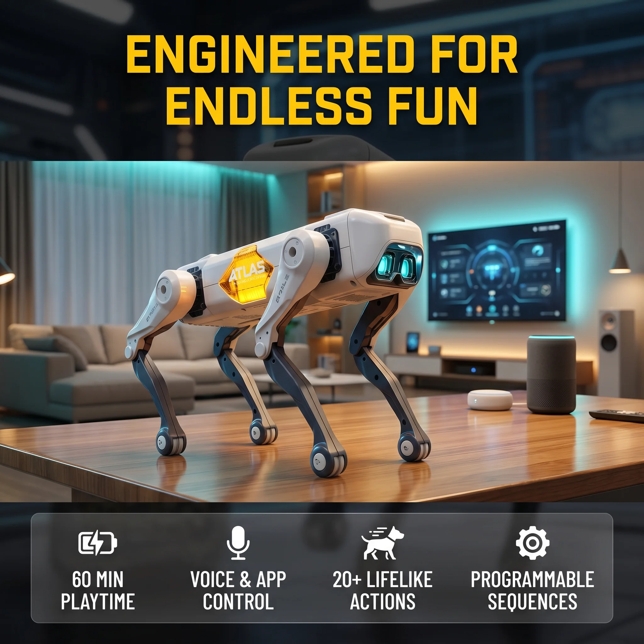 Kids Education Product - KI-Smart-Roboterhund, Sprach- & App-Steuerung, Programmierbar, Tanzt,