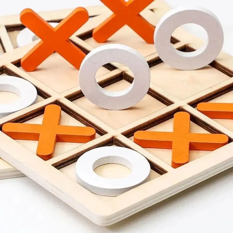 Holz Tic Tac Toe Spiele Puzzle – Kids Education Template Bewertung und Preis