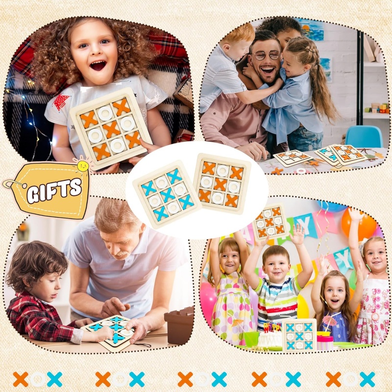 Holz Tic Tac Toe Spiele Puzzle – Kids Education Template Bewertung und Preis