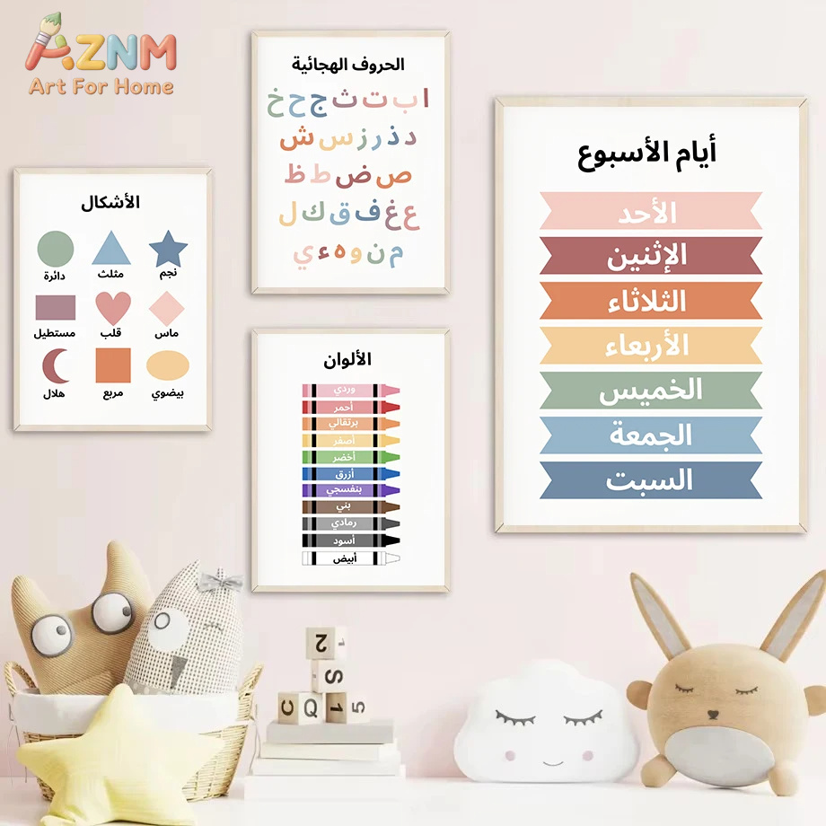 AZNM Arabische Lern-Wandkunst  – Kids Education Alphabet Numbers Bewertung und Preis