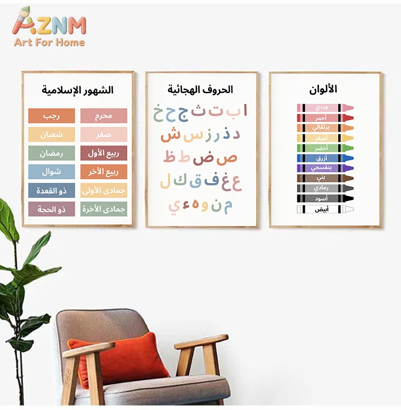 AZNM Arabische Lern-Wandkunst  – Kids Education Alphabet Numbers Bewertung und Preis