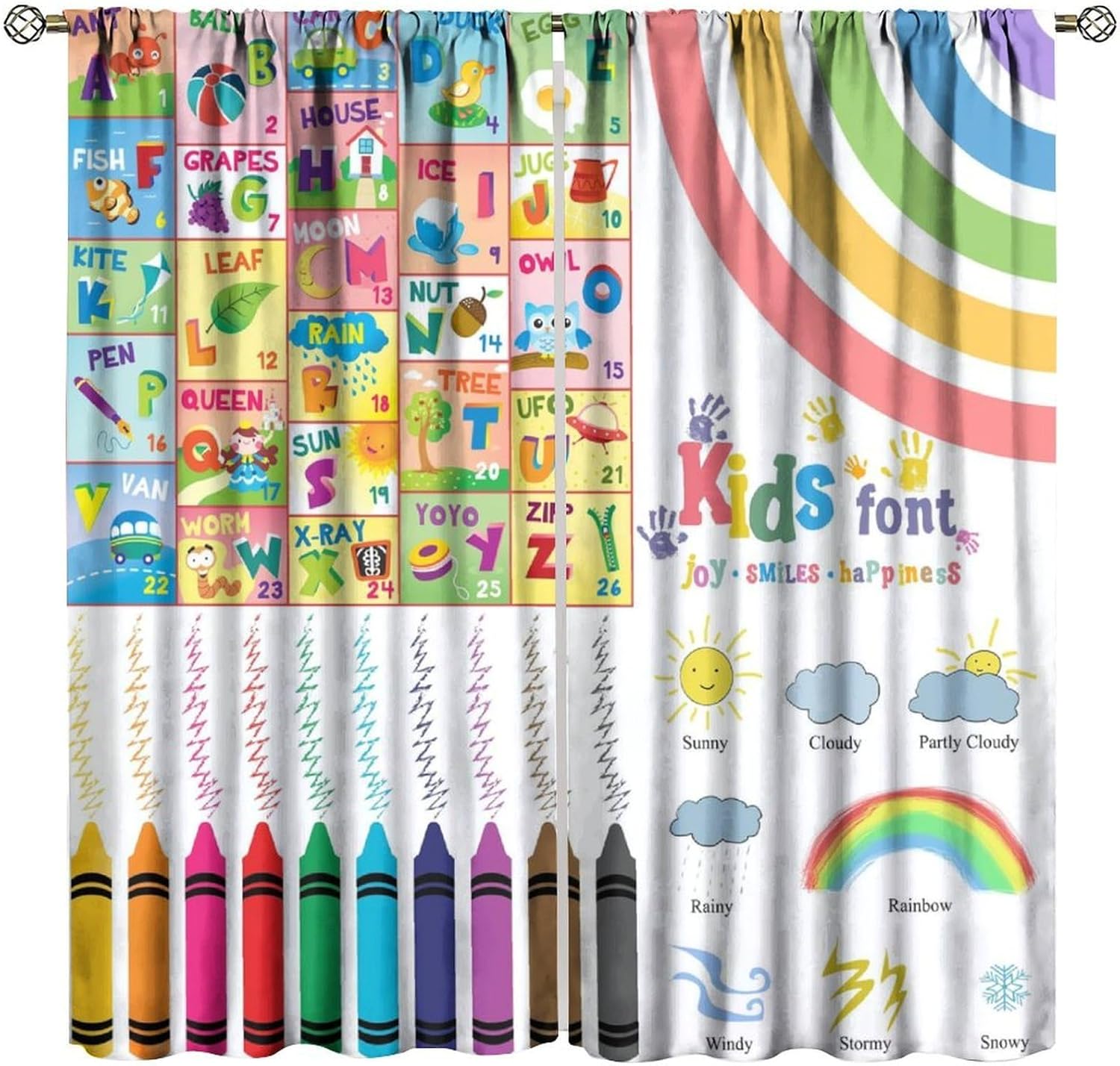 Alphabet-Kinder-Vorhänge, Bunt – Kids Education In Japan Bewertung und Preis