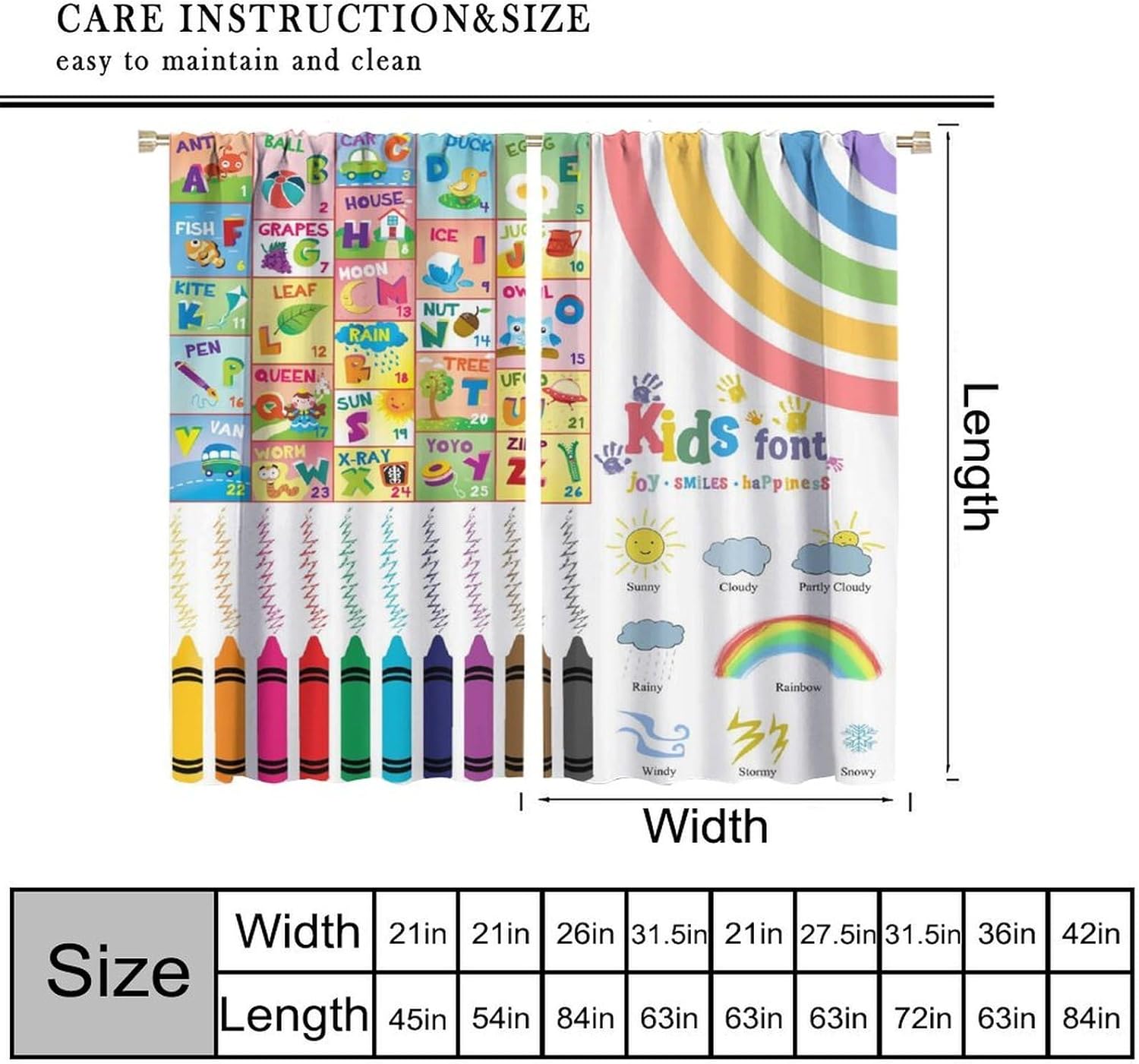 Alphabet-Kinder-Vorhänge, Bunt – Kids Education In Japan Bewertung und Preis